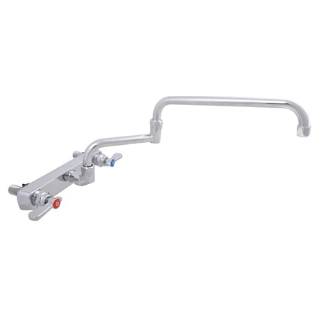Bk Resources Optiflow Solid Body Faucet with 18" Double-Jointed Swing Spout BKF-8SM-18-G